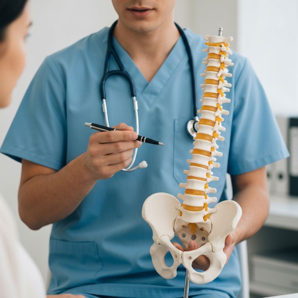 Anatomical spine model - professional medical education model showing vertebrae